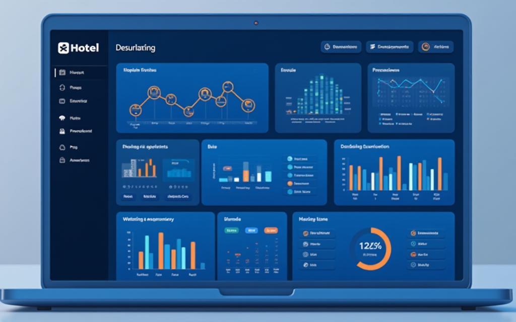 Dashboard overzicht met hotelboekingen en analytics