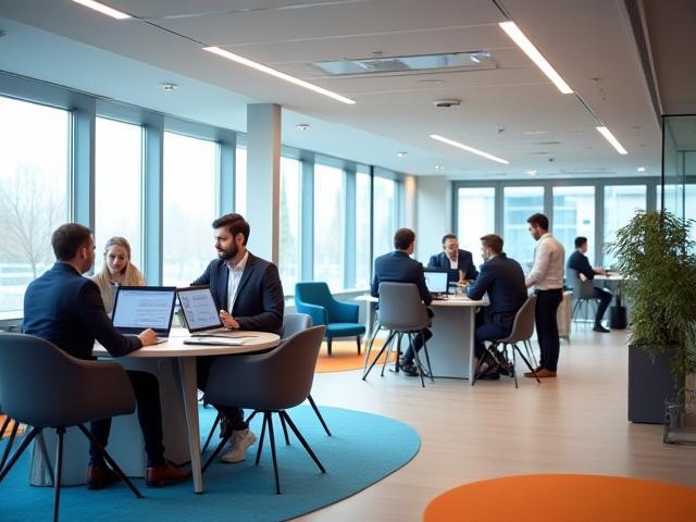 Modern kantoor van Canalys Hotel Solutions in Gent met team aan het werk